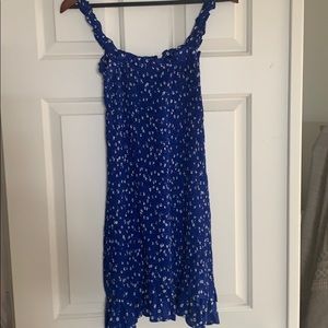 Faithfull the Label blue floral mini dress